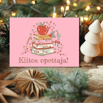Kiitos opettaja -joulukortti