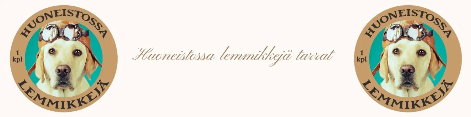 Huoneistossa lemmikkejä -tarra