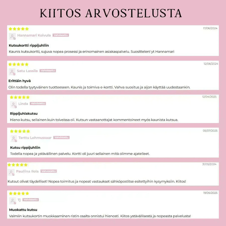 Digitaalinen kutsukortti rippijuhliin laventeli Decopaja liilat laventelin kukat