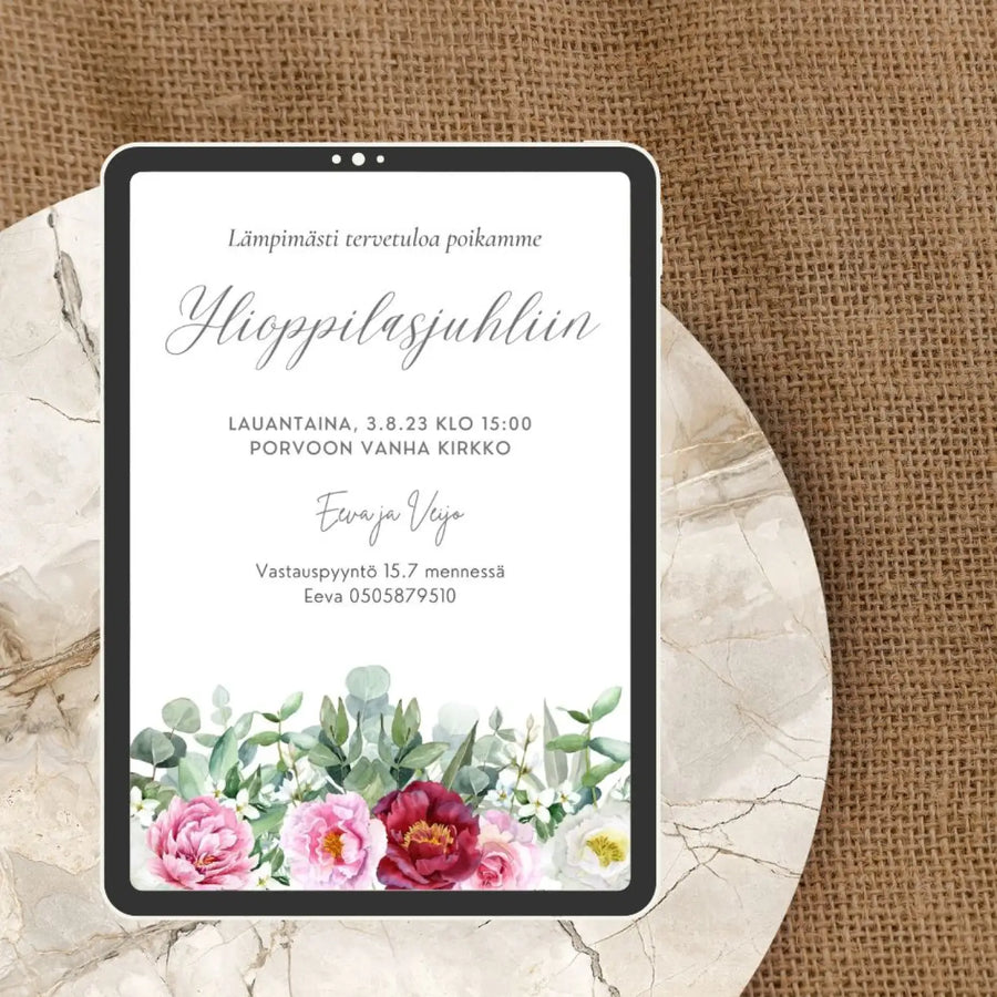 Digitaalinen ylioppilaskutsu pioneja Decopaja