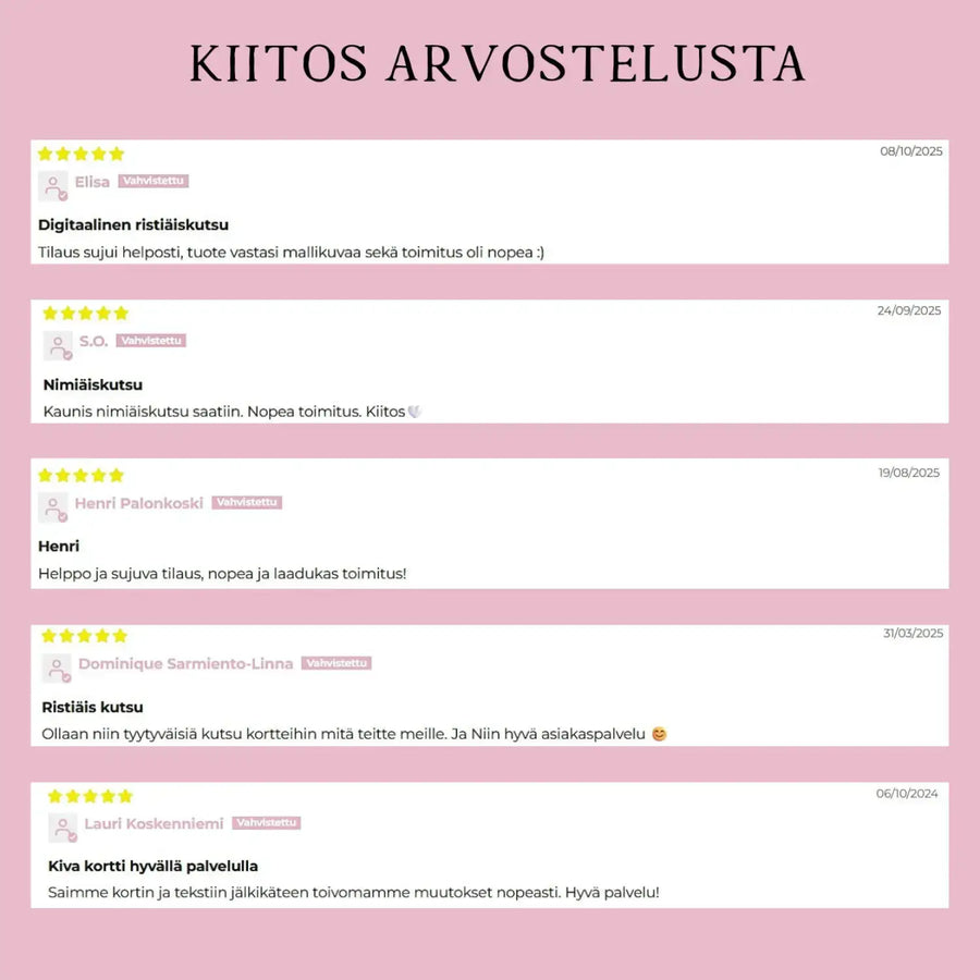 Digitaalinen Ristiäiskutsu apiloita ja ruusuja Decopaja