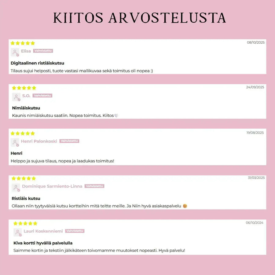 Digitaalinen Ristiäiskutsu kauniita niittykukkia Decopaja