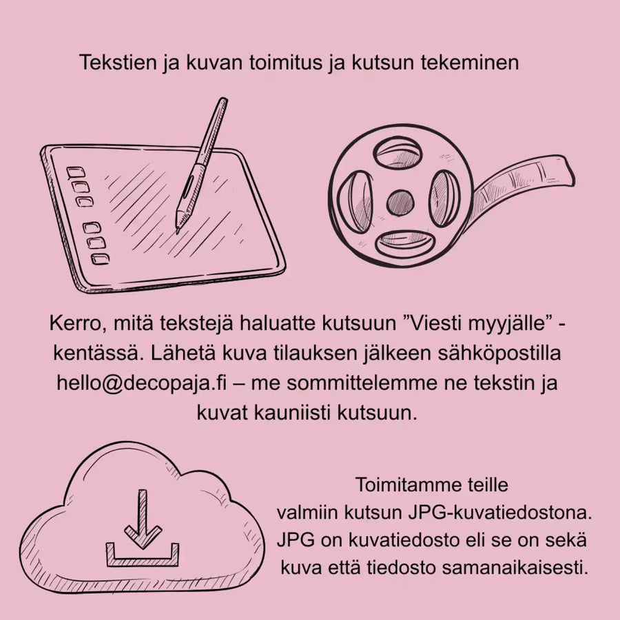 Digitaalinen Ristiäiskutsu omalla kuvalla vaaleita kukkia Decopaja