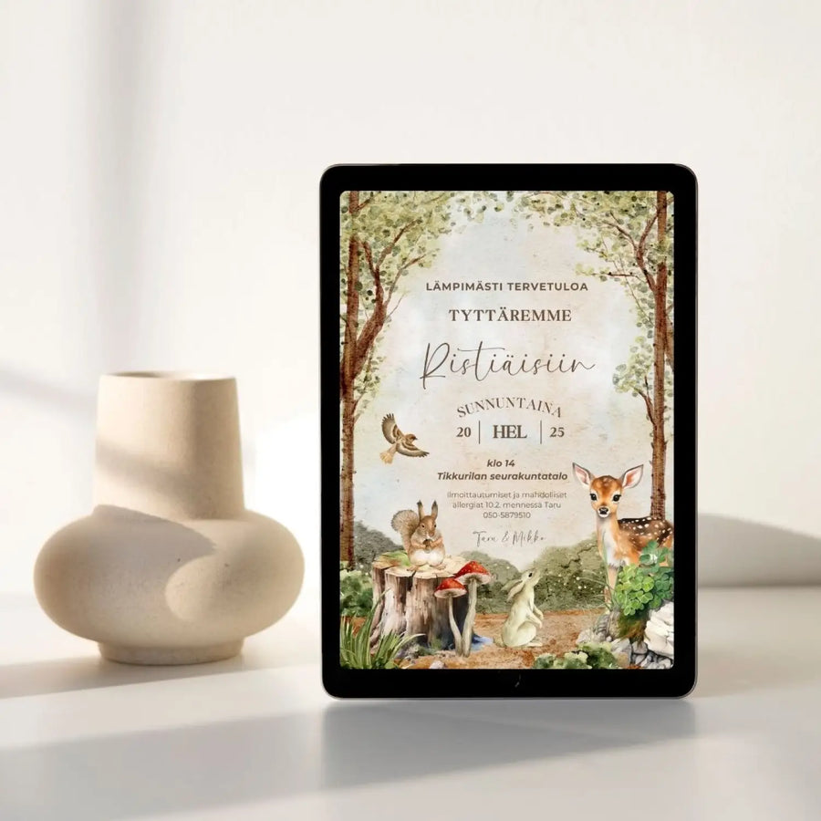 Digitaalinen Ristiäiskutsu metsämaisema Decopaja