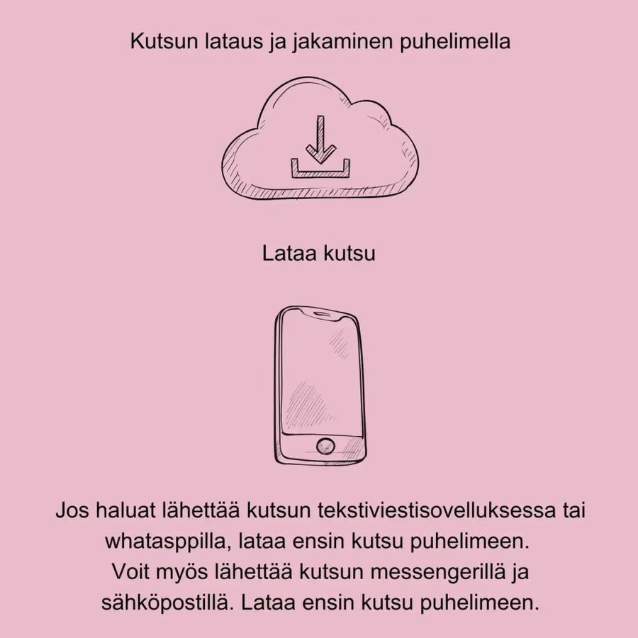 Digitaalinen ylioppilaskutsu liila kukkakehys Decopaja