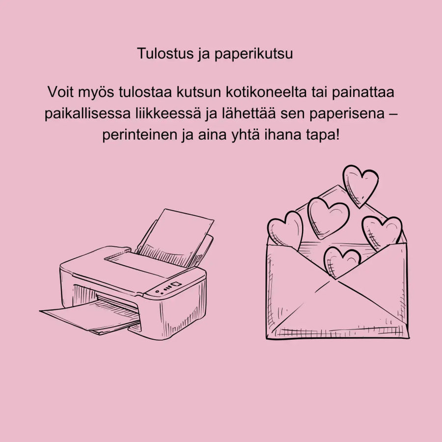 Digitaalinen ylioppilaskutsu lyyra ja rusetti Decopaja