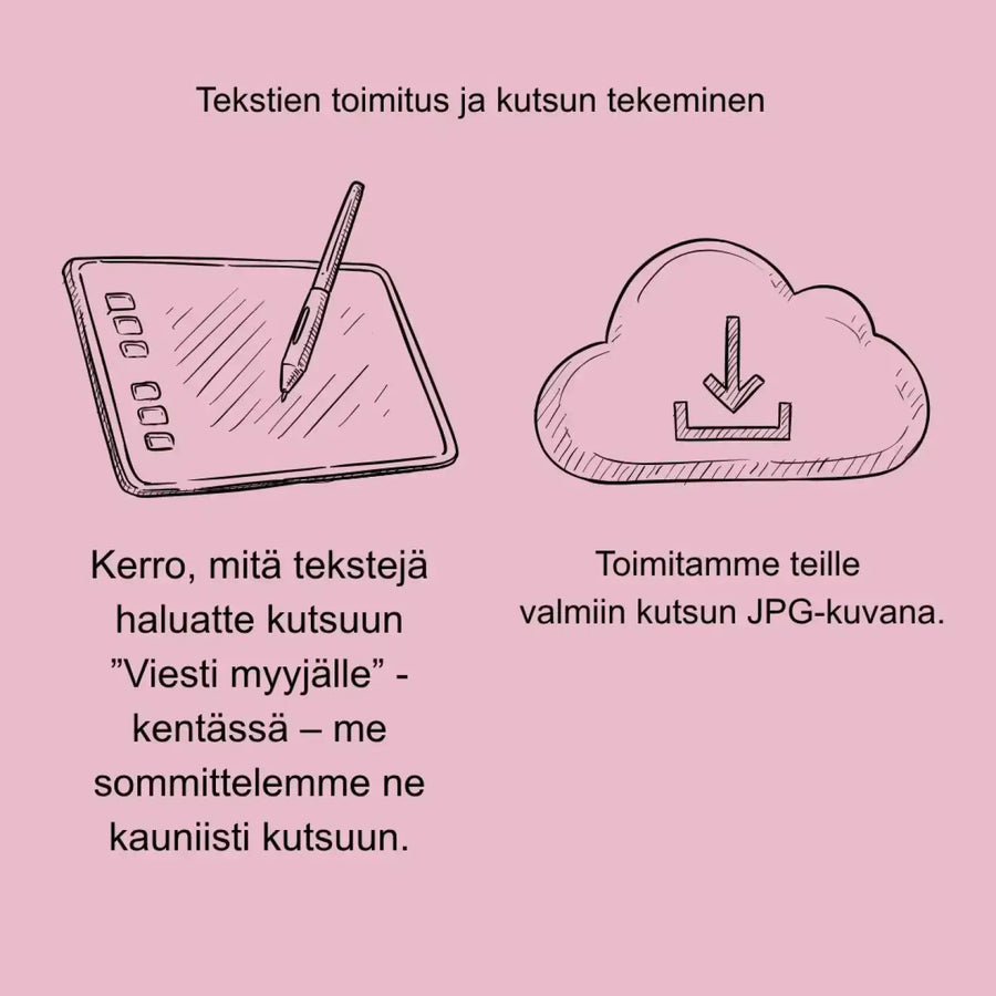 Digitaalinen ylioppilaskutsu lyyra ja rusetti Decopaja