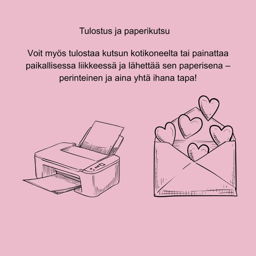 Digitaalinen ylioppilaskutsu musta rusetti ja lyyra Decopaja