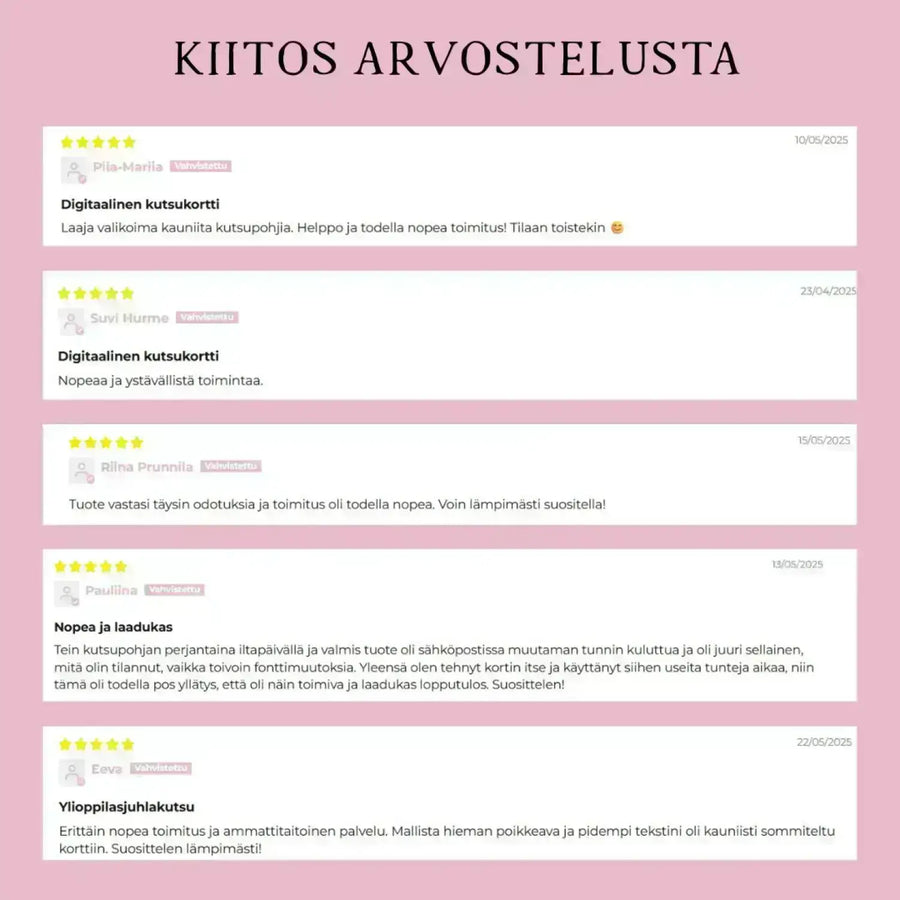 Digitaalinen ylioppilaskutsu ruusuja Decopaja