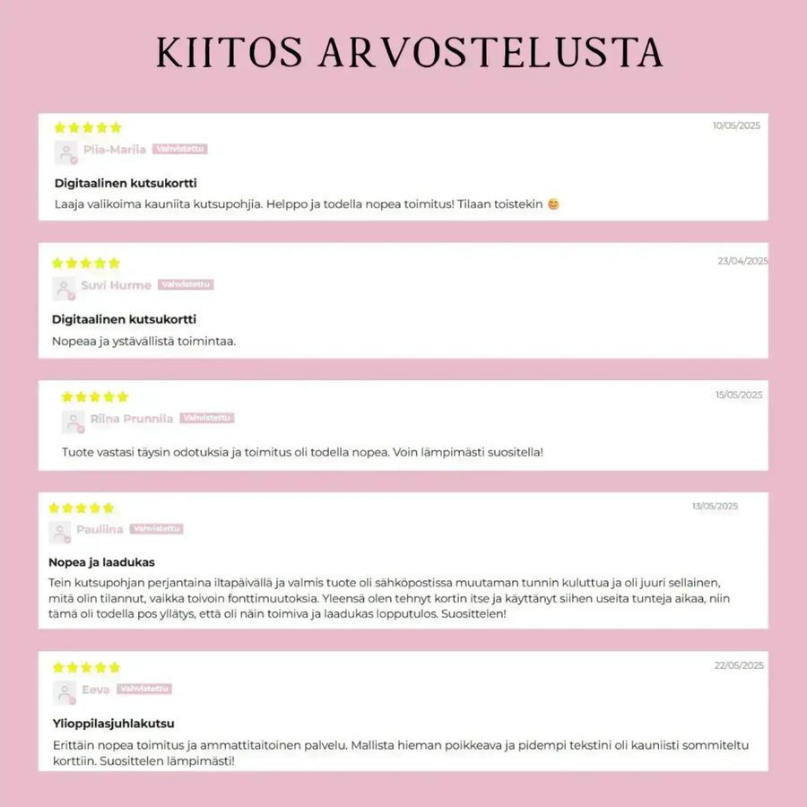 Digitaalinen ylioppilaskutsu ruusuja Decopaja