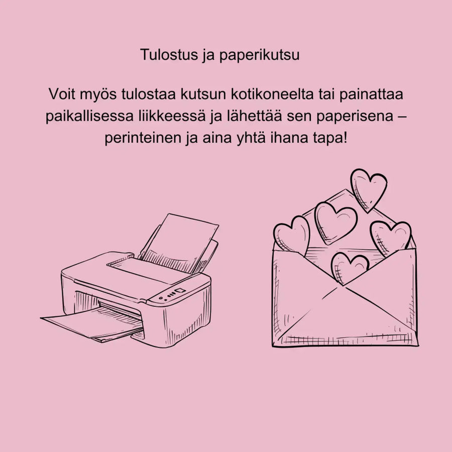 Digitaalinen ylioppilaskutsu sininen tausta Decopaja