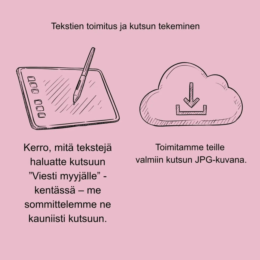 Digitaalinen ylioppilaskutsu vaaleanpunaisia ruusuja Decopaja