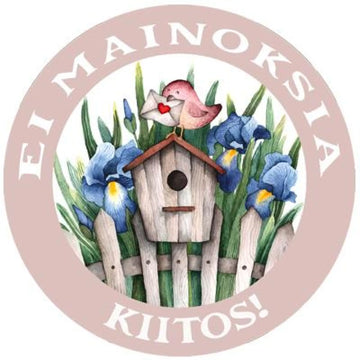EI MAINOKSIA KIITOS! -TARRA POSTILAATIKON JA LINNUN KUVALLA Decopaja