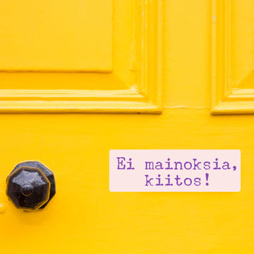 EI MAINOKSIA KIITOS! -TARRA VAALEANPUNAINEN TAUSTA Decopaja