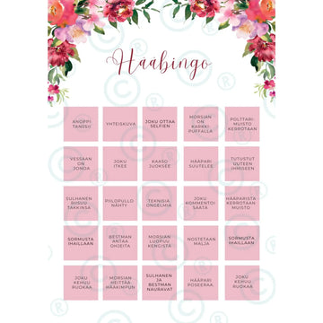 HÄÄBINGO PUNAINEN KUKKAREUNUS 🌸 Decopaja Decopaja.fi