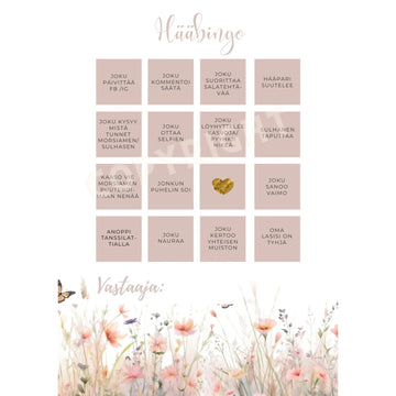 HÄÄBINGO VAALEANPUNAISET NIITTYKUKAT 🌹 Decopaja Decopaja.fi