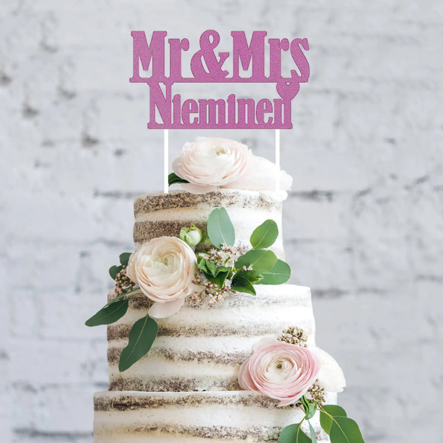 HÄÄKAKKUKORISTE MR & MRS + SUKUNIMI ♥ 🌈 Decopaja MRS + Decopaja.fi