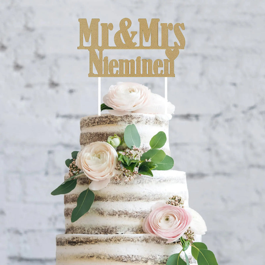 HÄÄKAKKUKORISTE MR & MRS + SUKUNIMI ♥ 🌈 Decopaja MRS + Decopaja.fi