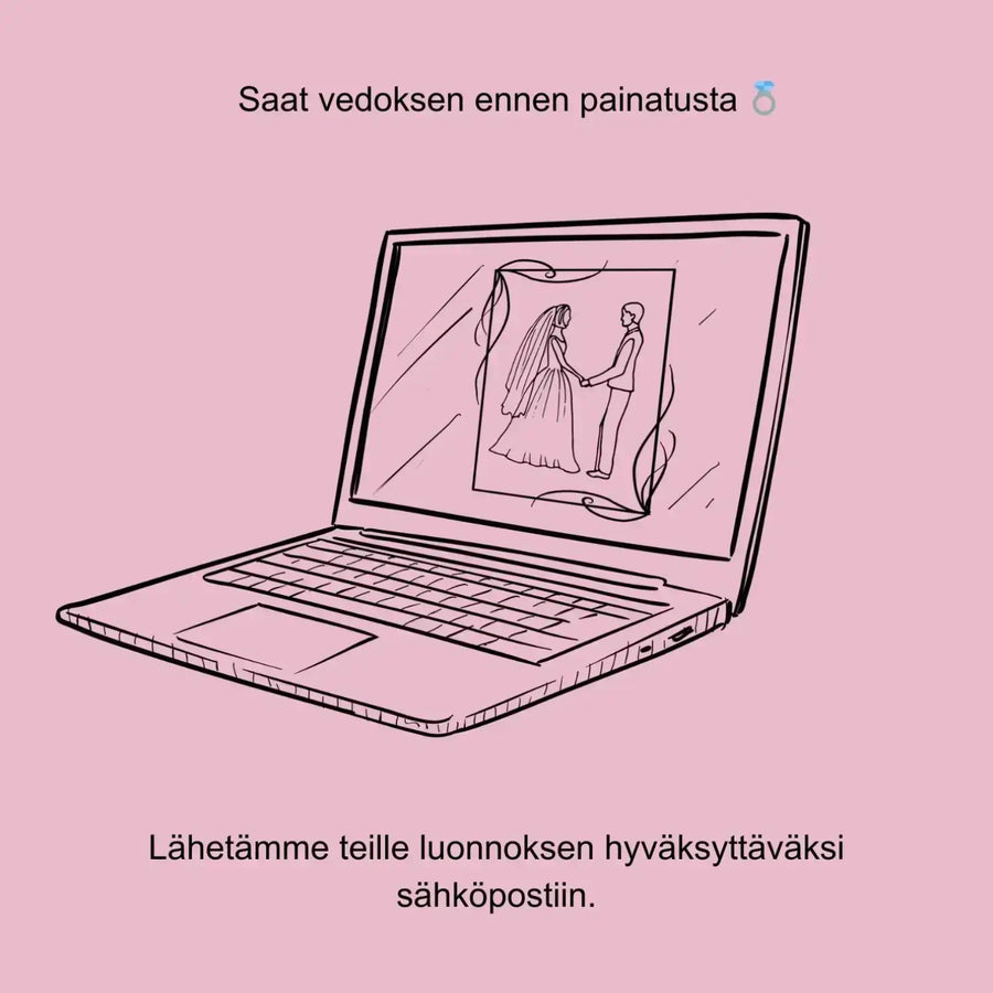 Hääkutsut kultainen fontti – Decopaja