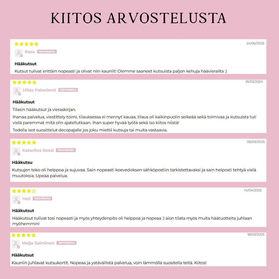 Hääkutsut minimalistinen eukalyptuslehdet Decopaja eukalyptus lehdet