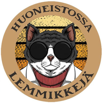 HUONEISTOSSA LEMMIKKEJÄ TARRA - harmaa valkoinen kissa Decopaja