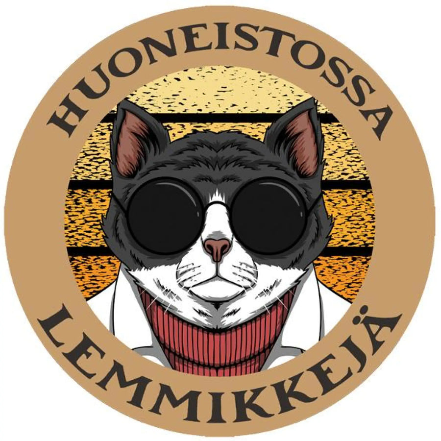 HUONEISTOSSA LEMMIKKEJÄ TARRA - harmaa valkoinen kissa Decopaja