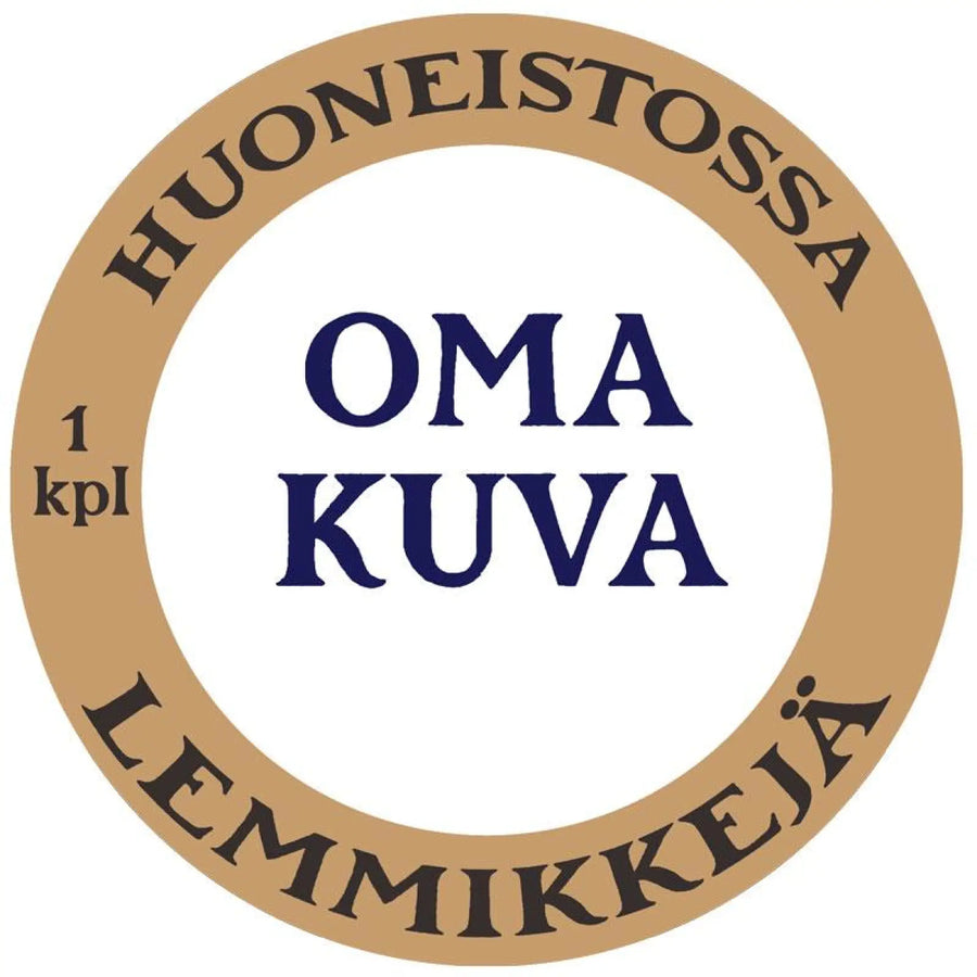 HUONEISTOSSA LEMMIKKEJÄ -TARRA OMAN LEMMIKIN KUVALLA Decopaja