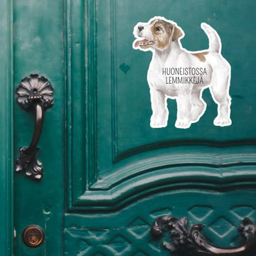 HUONEISTOSSA LEMMIKKEJÄ tarra- upean jackrusselinterrierin kuvalla Decopaja