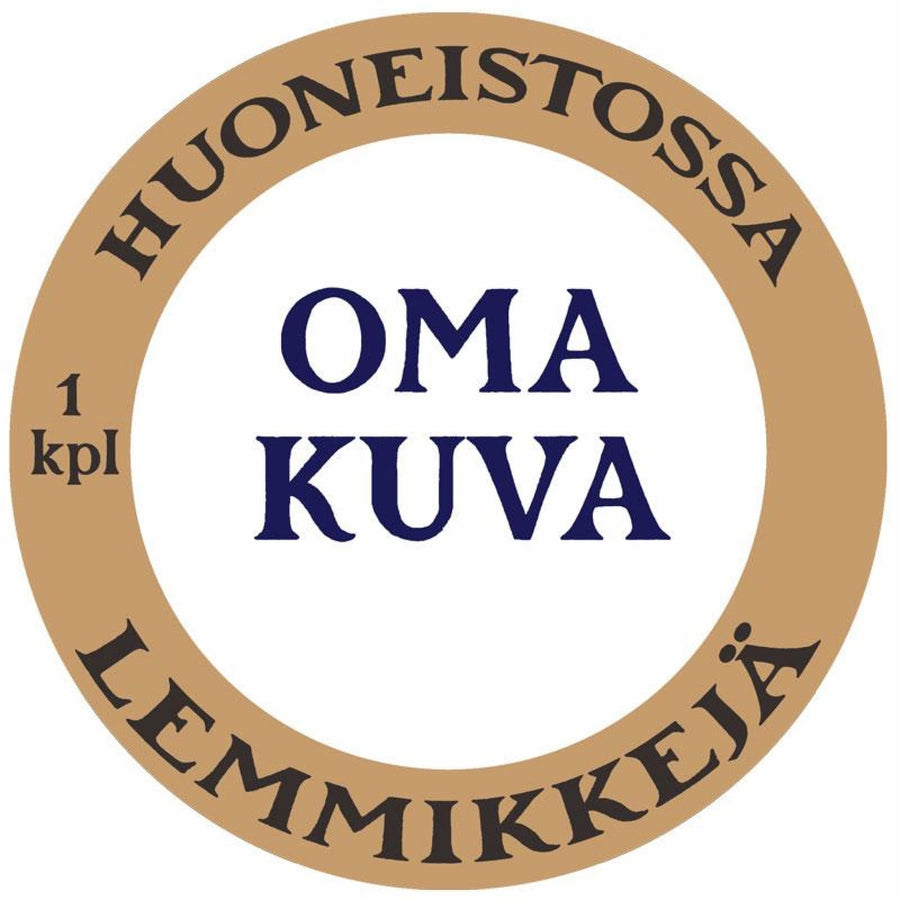 HUONEISTOSSA LEMMIKKEJÄ -TARRA OMAN LEMMIKIN KUVALLA Decopaja Decopaja.fi