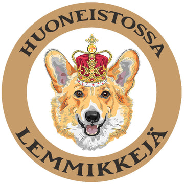 HUONEISTOSSA LEMMIKKEJÄ TARRA - WELSH CORGI JA KRUUNU Decopaja