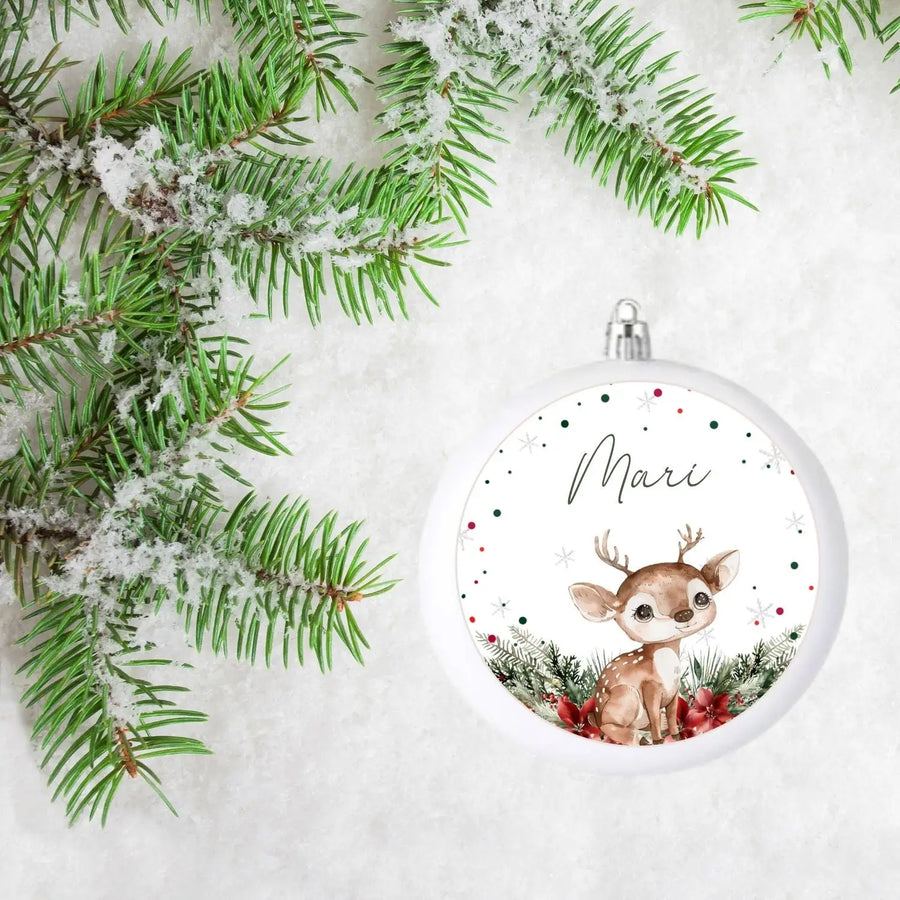 Joulukoriste omalla nimellä kauris Decopaja pupu punainen Decopaja.fi