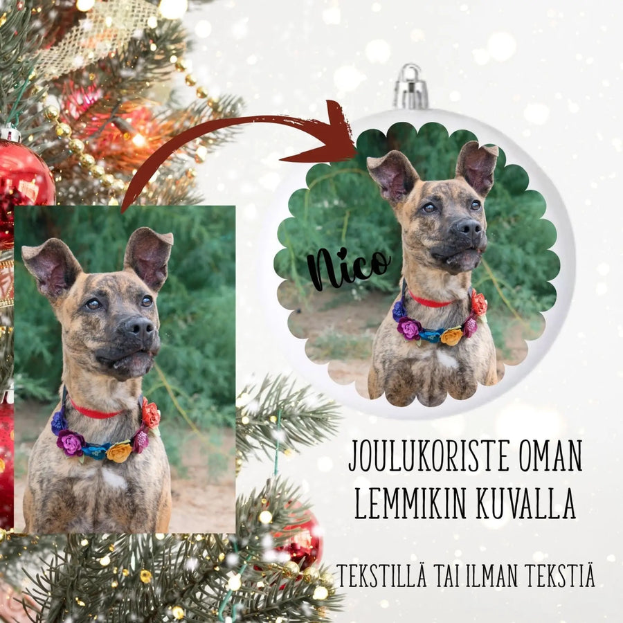 Joulukoriste oman lemmikin kuvalla kukka Decopaja Decopaja.fi