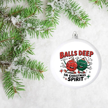 K-18 Joulukoriste – Balls deep in Christmas spirit Decopaja omalla nimellä pupu punainen Decopaja.fi