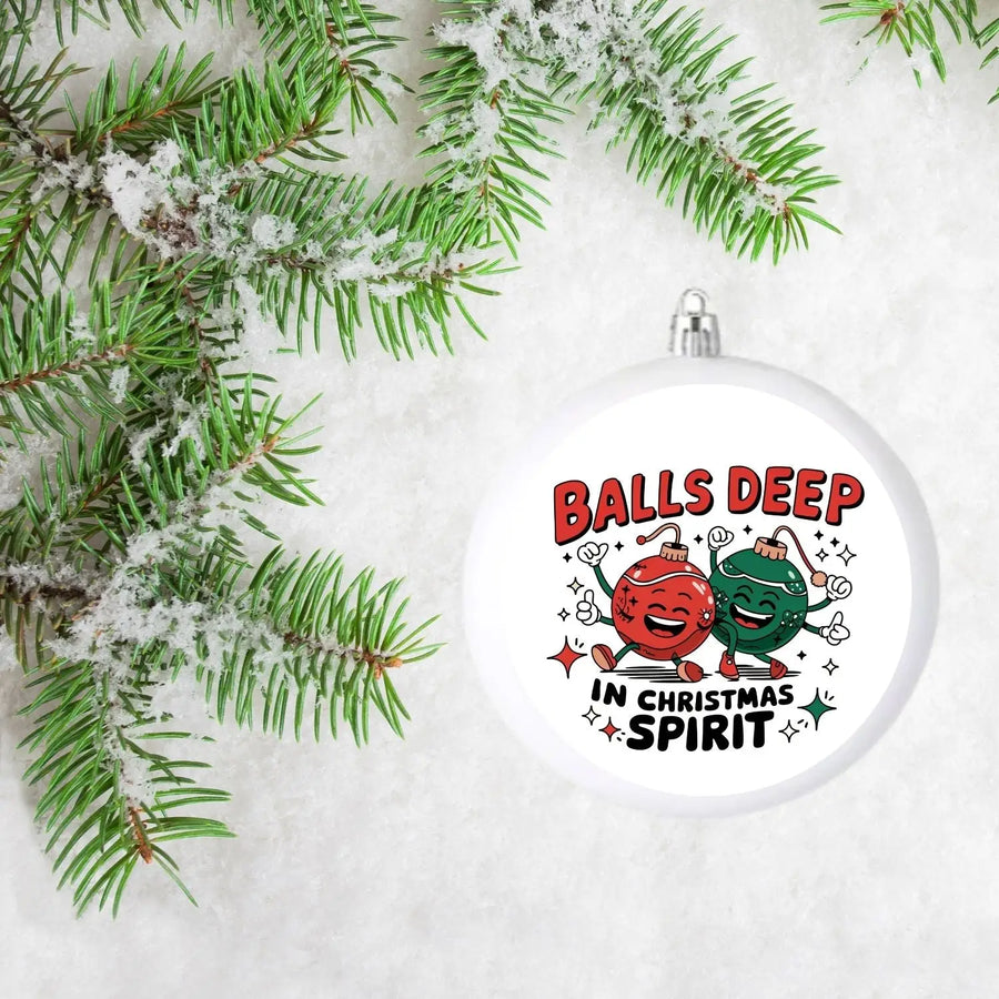 K-18 Joulukoriste – Balls deep in Christmas spirit Decopaja omalla nimellä pupu punainen Decopaja.fi