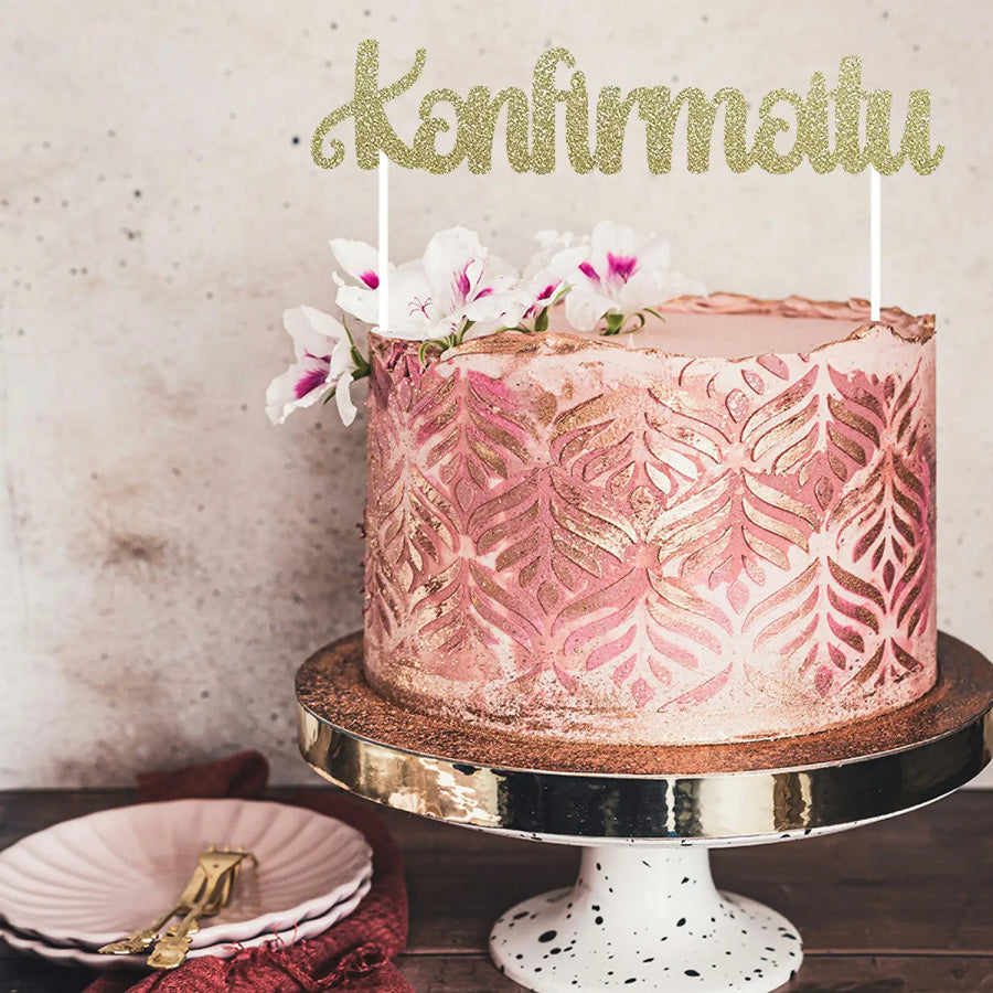 Kakkukoriste rippijuhlaan 15/19 cm fontti 5 Decopaja CM Decopaja.fi