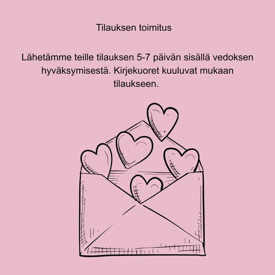 Kiitoskortit häät omalla kuvalla liila Decopaja valokuvasta