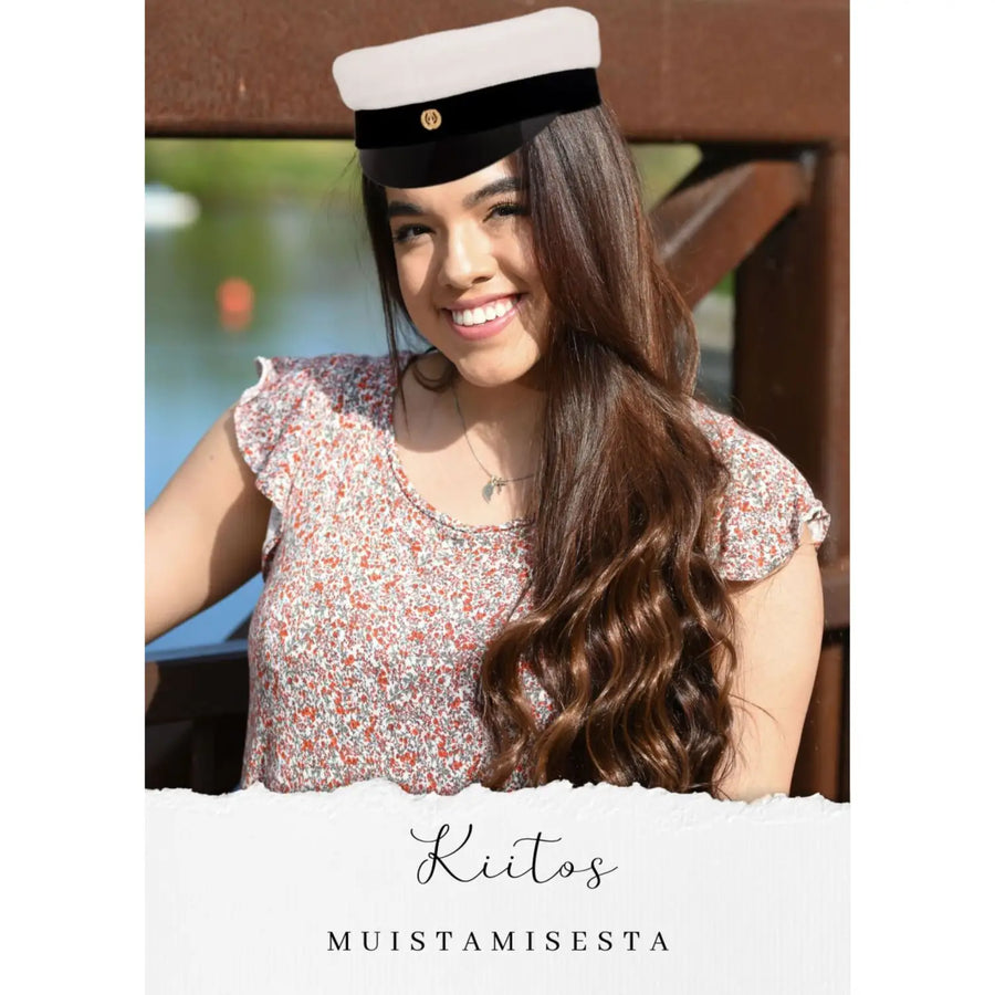 Kiitoskortit omalla kuvalla paperireunalla Decopaja