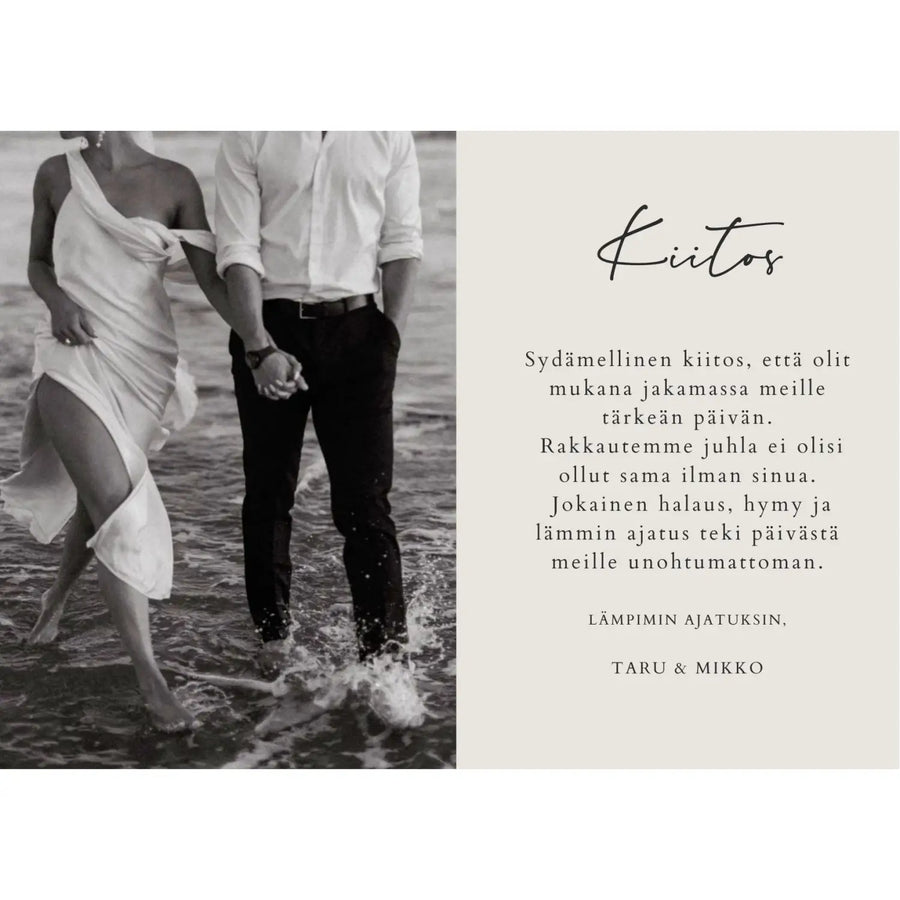 Kiitoskortit valokuvasta beige tausta vaaka Decopaja