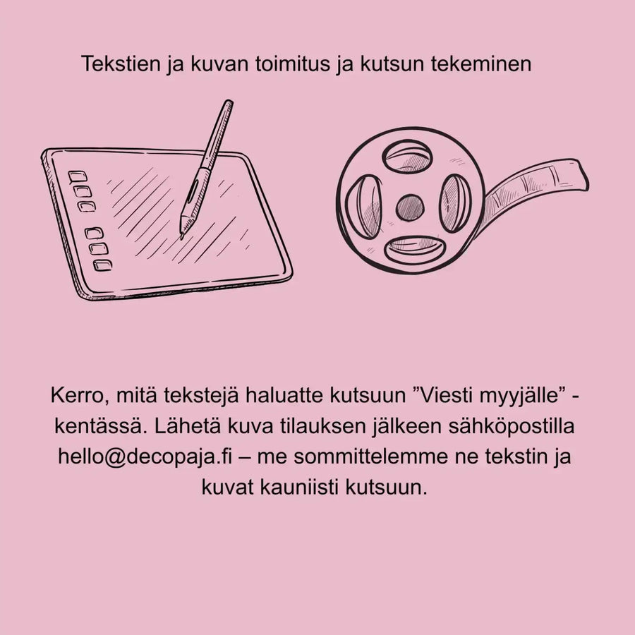 Kiitoskortti häät beige kultainen reuna Decopaja Kiitoskortit omalla kuvalla