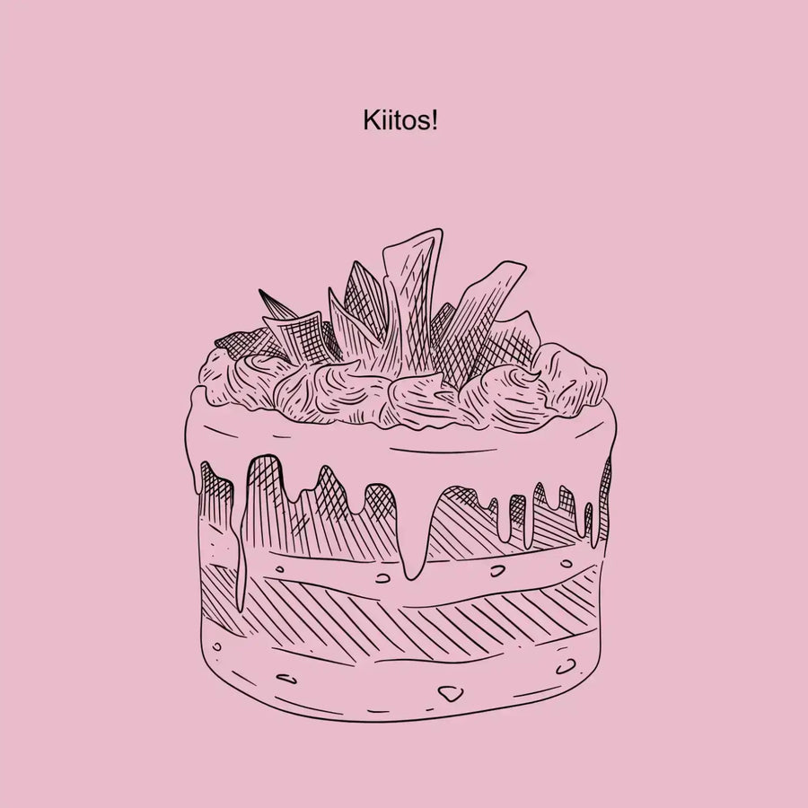 Kiitoskortti häät beige tausta vaaka Decopaja