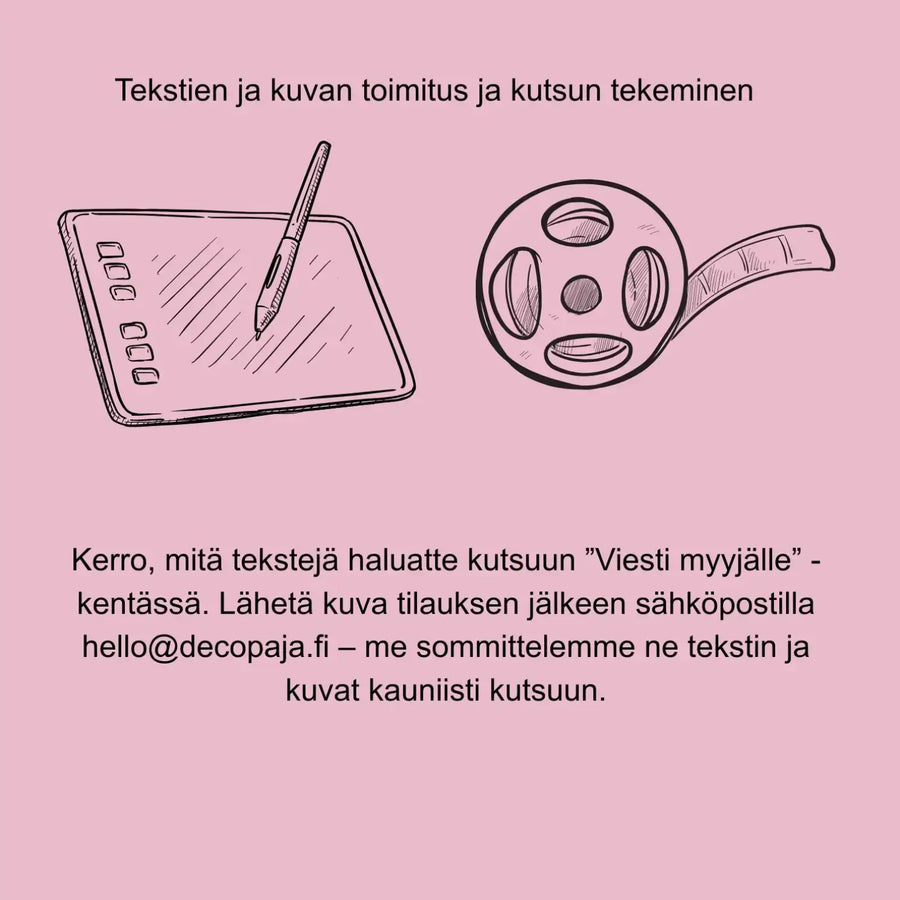 Kiitoskortti häät valokuvalla elegantti Decopaja häiden kiitoskortit