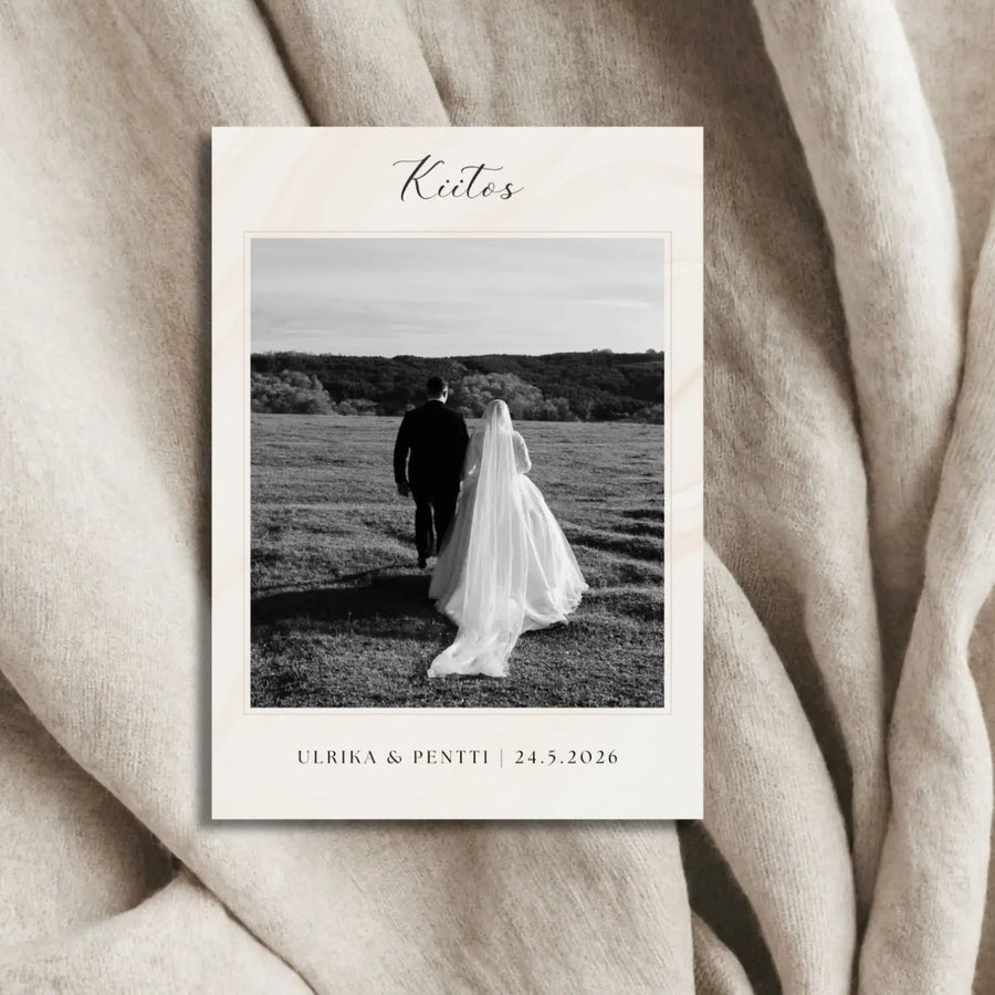 Kiitoskortti valokuvasta minimalistinen Decopaja