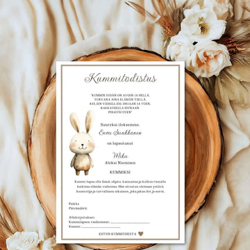 Kummitodistus beige pupu Decopaja Decopaja.fi