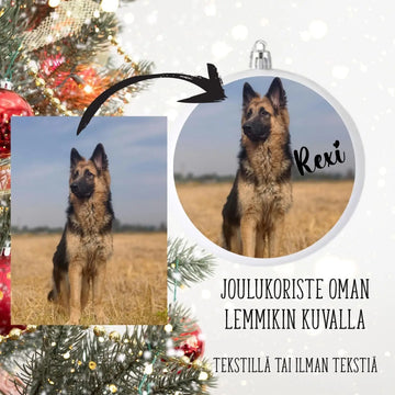 Kuusenkoriste omalla kuvalla lemmikin Decopaja