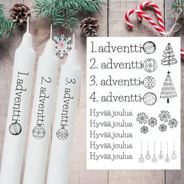 KYNTTILÄTARRA JOULU ADVENTTIKYNTTILÄ HYVÄÄ JOULUA Decopaja Decopaja.fi