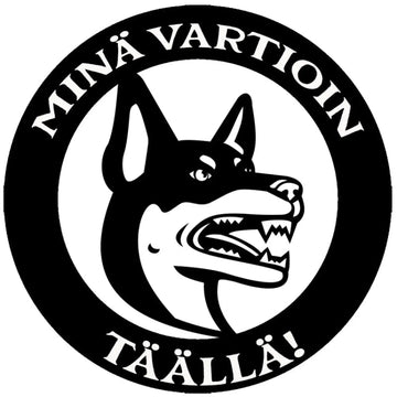 MINÄ VARTIOIN TÄÄLLÄ TARRA Decopaja Minä vartioin täällä tarra ekologinen paperipintainen