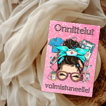 Onnittelukortti valmistuneelle hoitajalle Decopaja