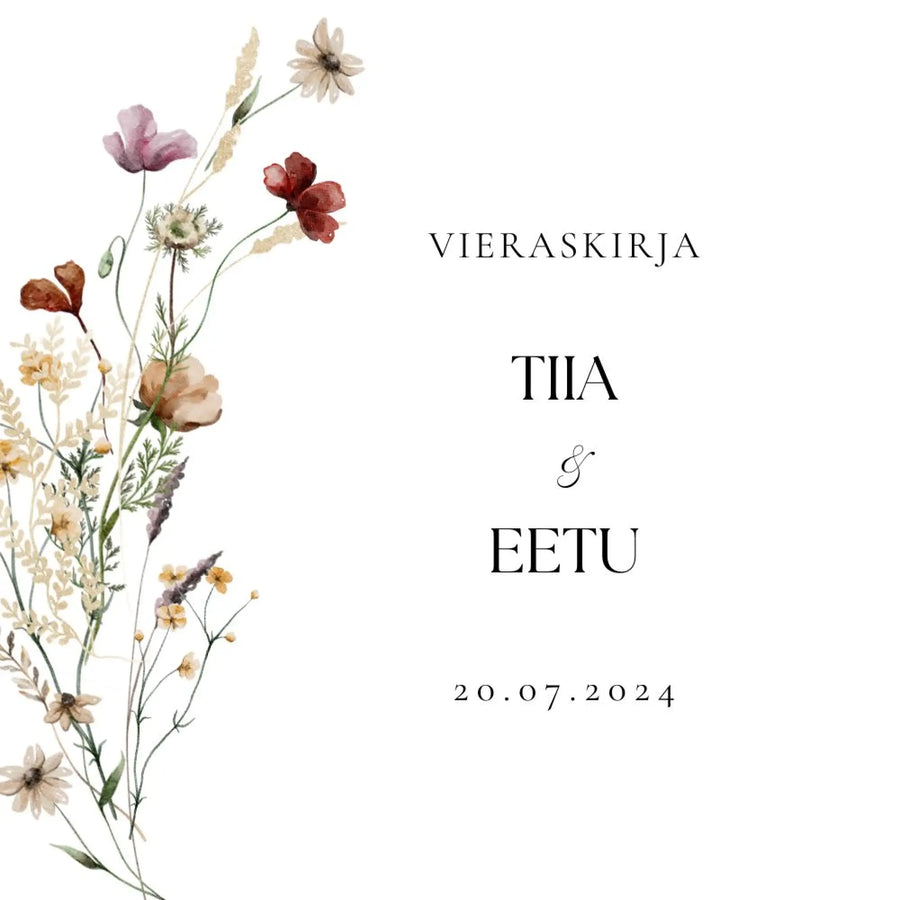 PERSONOITAVA VIERASKIRJA KUKALLINEN HEMPEÄT NIITTYKUKAT Decopaja