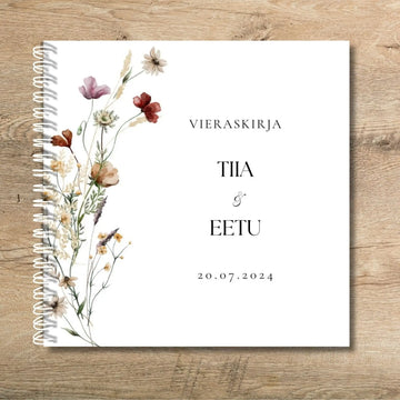 PERSONOITAVA VIERASKIRJA KUKALLINEN HEMPEÄT NIITTYKUKAT Decopaja
