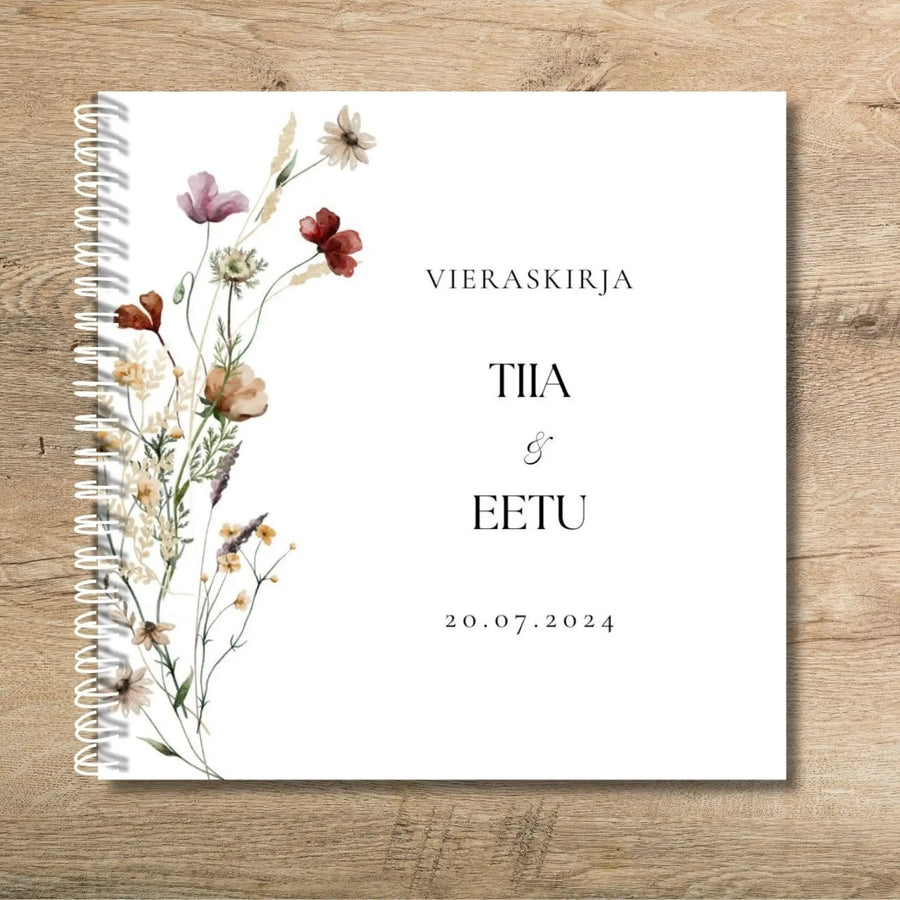 PERSONOITAVA VIERASKIRJA KUKALLINEN HEMPEÄT NIITTYKUKAT Decopaja
